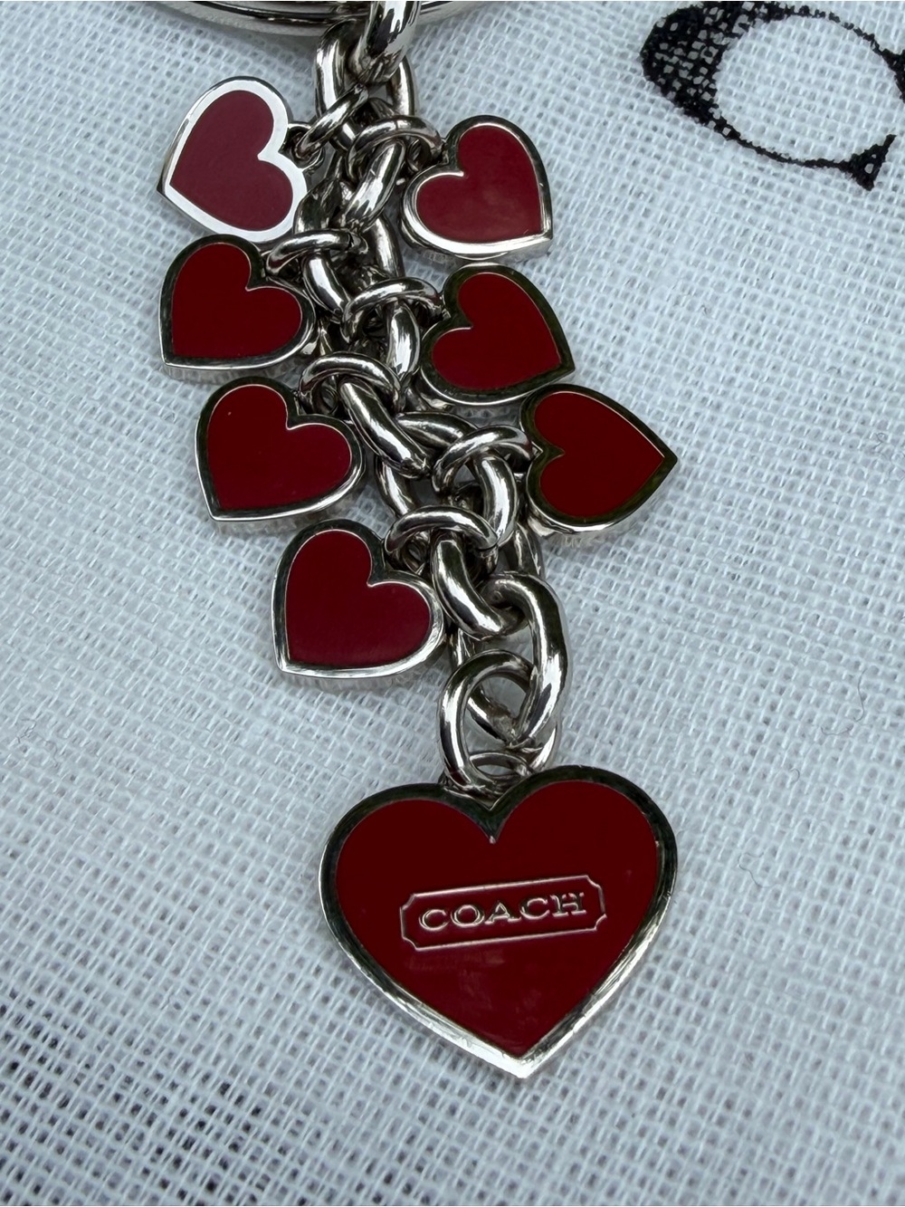 Authentic Coach Y2K Red Heart keychain & Bag Charm
